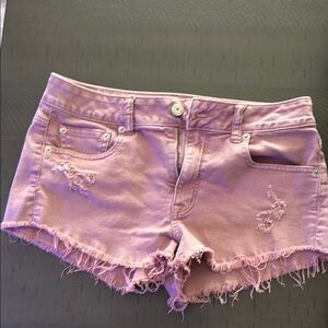American Eagle Outfitters Pink Distressed Jean Shorts
